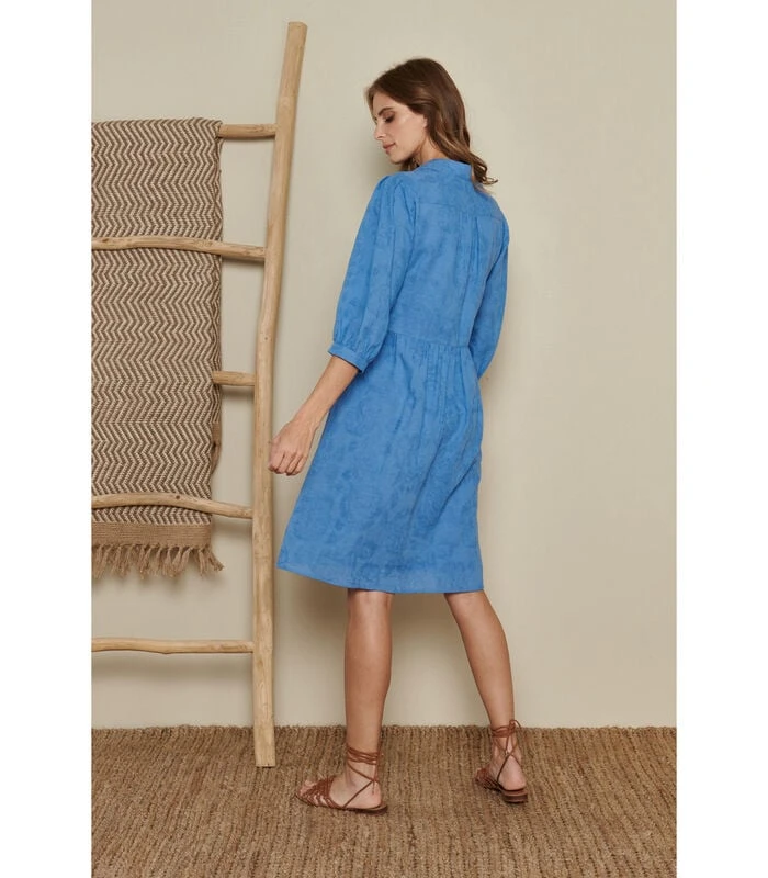 Azuurblauwe Midi-jurk 2 Azuurblauwe Midi-jurk - Afbeelding 2