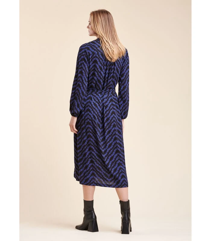 Middenlengte Met Tweekleurige Printjurk 3 Middenlengte Met Tweekleurige Printjurk - Afbeelding 3