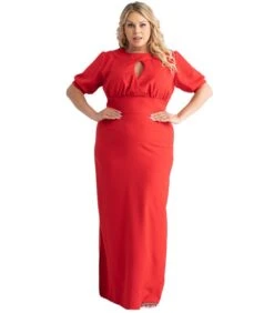 Avondjurk Met Druppelvormige Halslijn En Lange ARATA-split Aan De Zijkant