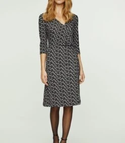 Gedrukt Imitatie Wikkeljurk Gemaakt Van Duurzame Stof