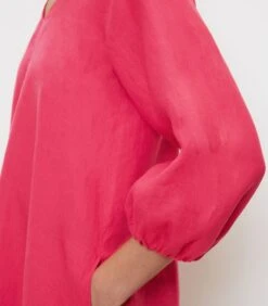 Marc O'Polo Korte Linnen Jurk Met V-hals -Dames Outfits Winkel 100dc1dcd24d41a09bb69c1abd64290c