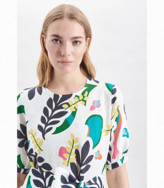 Seidensticker Jurk Bloemen Korte Mouwen Ronde Hals 3 Seidensticker Jurk Bloemen Korte Mouwen Ronde Hals - Afbeelding 3