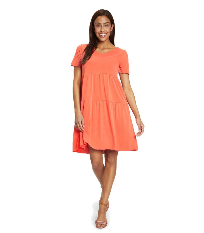 Betty Barclay Gelaagde Jurk Korte Mouwen 1 Betty Barclay Gelaagde Jurk Korte Mouwen