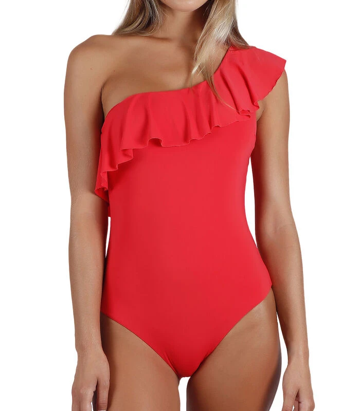 1-delig Zwempak Met Ruches 1 1-delig Zwempak Met Ruches