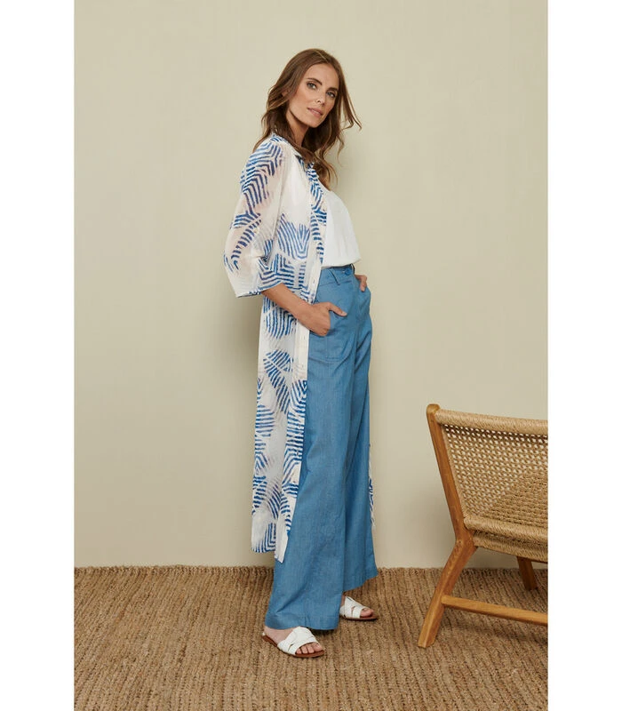 Tuniekjurk Met Azuurblauw En Wit 1 Tuniekjurk Met Azuurblauw En Wit