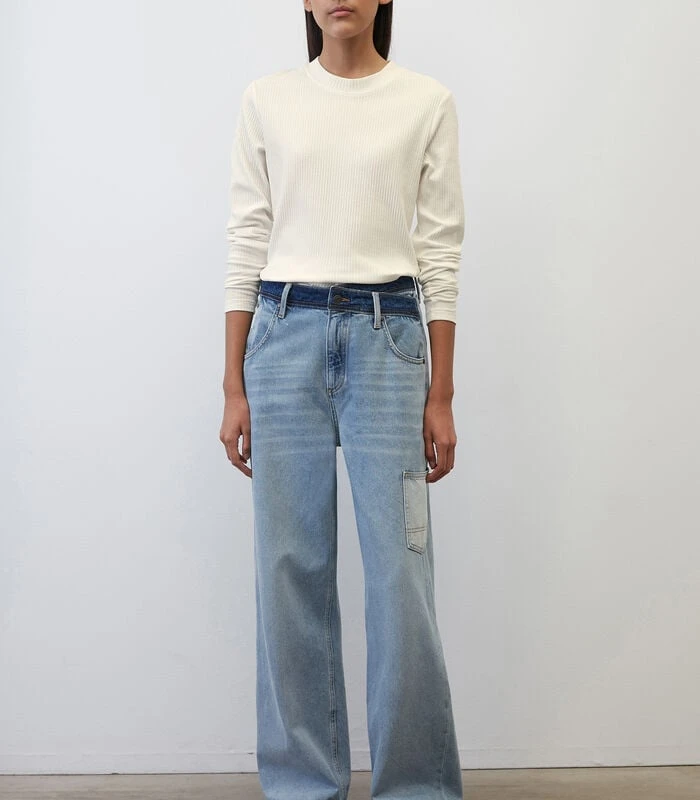 Longsleeve Met Geribde Ronde Hals 1 Longsleeve Met Geribde Ronde Hals