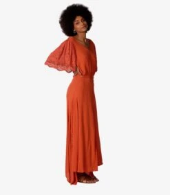 OXBOW Lange Jurk Met Geborduurde Details O1DEAN -Dames Outfits Winkel 222b8b65515e4833a9ed69a5086db00d