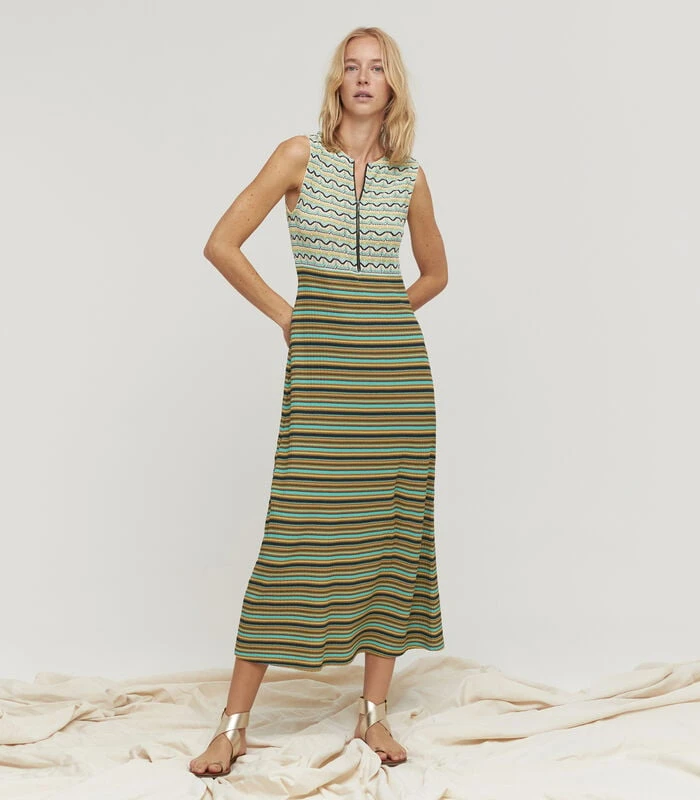 ROMA Gestreepte Lang Jurk 1 ROMA Gestreepte Lang Jurk