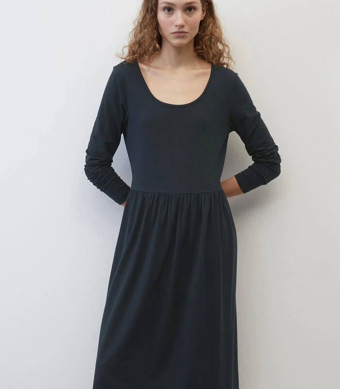 Marc O'Polo Jersey Jurk Met Wijde Rok 1 Marc O'Polo Jersey Jurk Met Wijde Rok