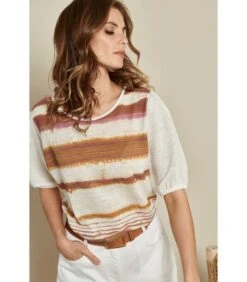 T-shirt Met Strepenpatroon