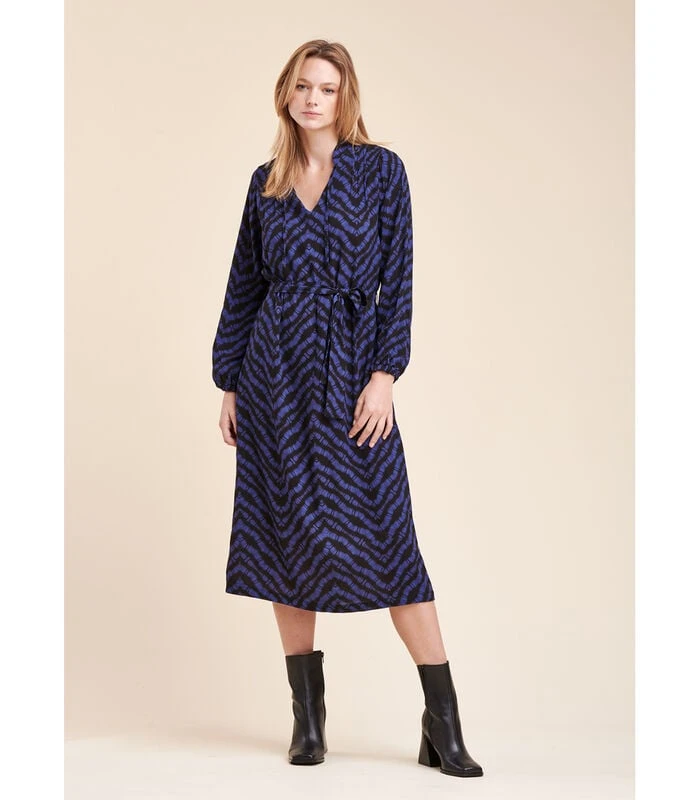 Middenlengte Met Tweekleurige Printjurk 2 Middenlengte Met Tweekleurige Printjurk - Afbeelding 2