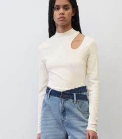 Longsleeve Met Een Hoge Kraag En Cut-out-detail