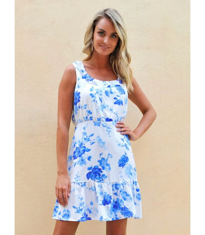 Bloemetjesjurk Met Ruches CORFOU 3 Bloemetjesjurk Met Ruches CORFOU - Afbeelding 3