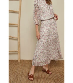 Lange Rok Met Fijne Bloemenprint