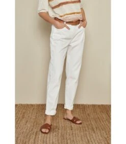 Highwaist Witte Denim Broek