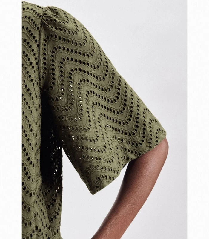 Seidensticker Jurk Gat Borduurwerk Korte Mouwen Ronde Hals 3 Seidensticker Jurk Gat Borduurwerk Korte Mouwen Ronde Hals - Afbeelding 3