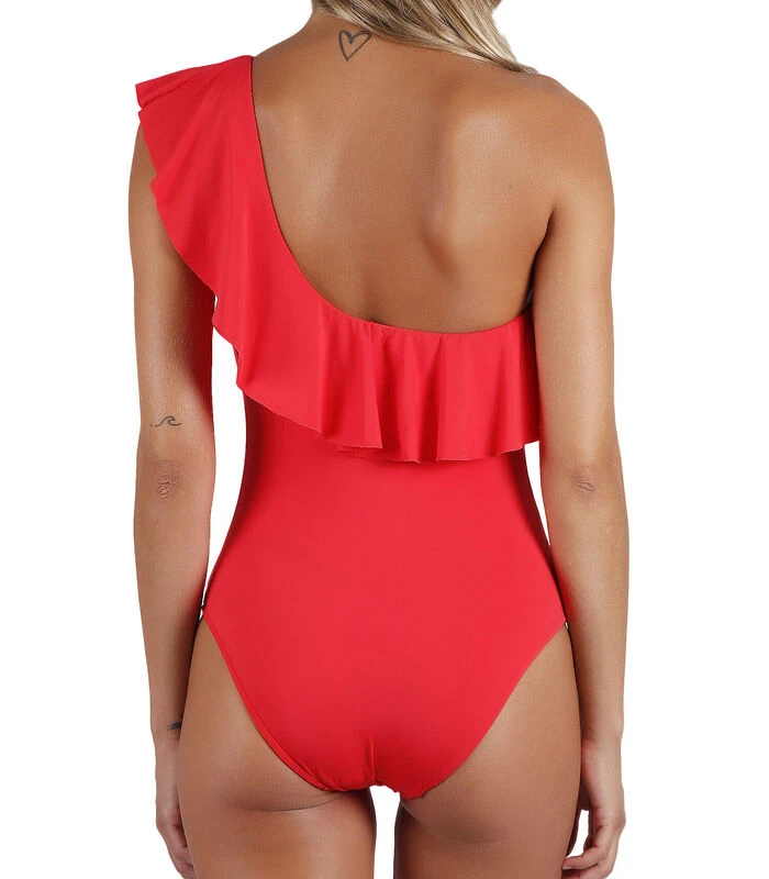 1-delig Zwempak Met Ruches 2 1-delig Zwempak Met Ruches - Afbeelding 2