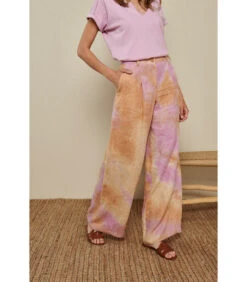 Wijde Broek Met Roze En Oranje Tinten