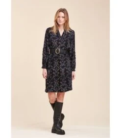 Korte Jurk Recht Gesneden Met Groenteprint In Viscose Met Eco -responsible ™ Eco -responsible ™