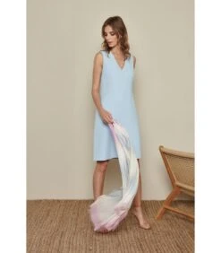 Lichtblauwe Midi-jurk -Dames Outfits Winkel 402e9db0ee554a57a47d0dbbf48845ae