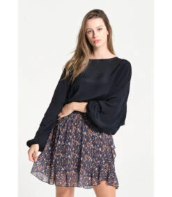 Korte Wijd Uitlopende Rok Met Print