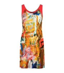 Artistieke Print Jersey Jurk KLEIN