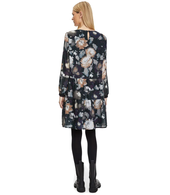 Betty Barclay Chiffon Jurk Met Stroken 2 Betty Barclay Chiffon Jurk Met Stroken - Afbeelding 2