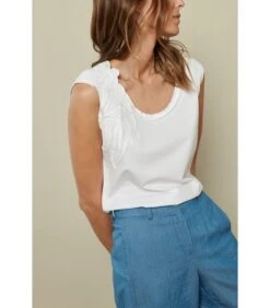 Witte Top Met Broderie