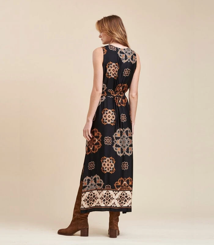 Maxi-jurk Met Etnische Print Op Basis 3 Maxi-jurk Met Etnische Print Op Basis - Afbeelding 3