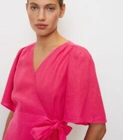 Marc O'Polo Korte Linnen Wikkeljurk -Dames Outfits Winkel 521d84a4c89d48958c25a683cd044bce