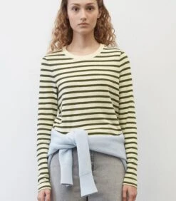 Marc O'Polo Gestreepte Longsleeve Van Slub Jersey Met Gemiddeld Gewicht Regular