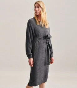 Seidensticker Jurk Uni Lange Mouwen Ronde Hals