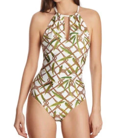 1-delig Multi-positioneel Choker Zwempak Bambu Wit