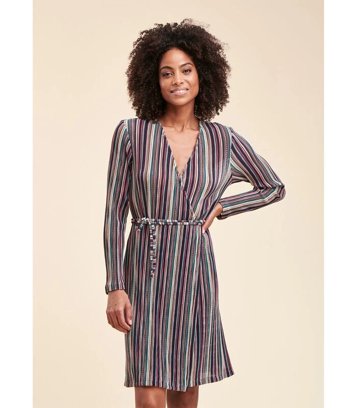 Overslagjurk Met Meerkleurige Strepen 2 Overslagjurk Met Meerkleurige Strepen - Afbeelding 2