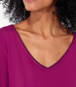 Vloeiend T-shirt Met V-hals JAIPUR -Dames Outfits Winkel 62f33a18a9b14b949fa8dc5f23a443cb