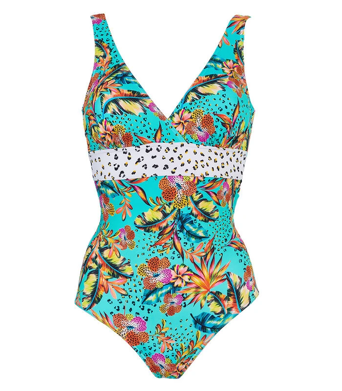 Zwempak Met Tropische Print Monoï 4 Zwempak Met Tropische Print Monoï - Afbeelding 4