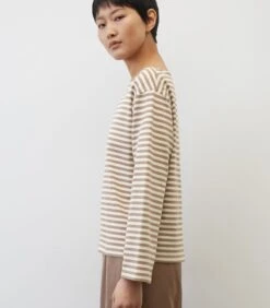 Marc O'Polo Gestreept T-shirt Van Heavy Jersey Loose -Dames Outfits Winkel 6a9b48053e614071b179cb71ee0febec