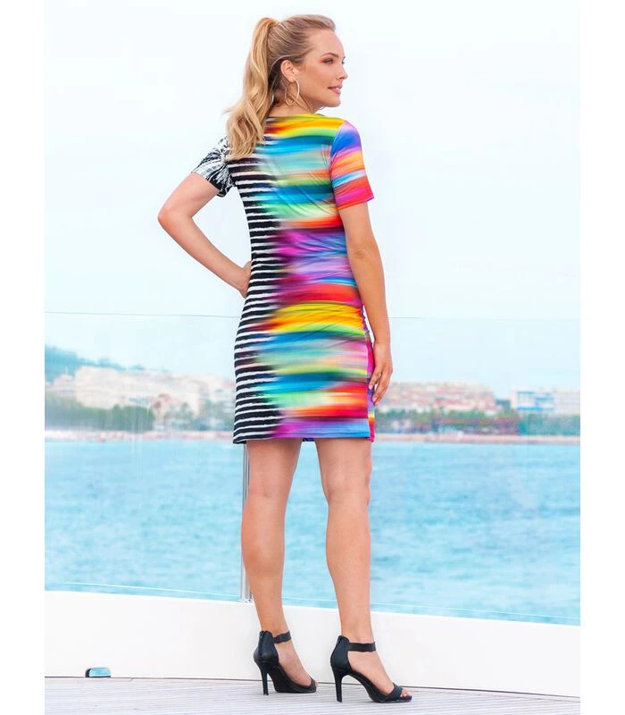 Bedrukte Jersey Uitlopende Jurk MALALA 3 Bedrukte Jersey Uitlopende Jurk MALALA - Afbeelding 3