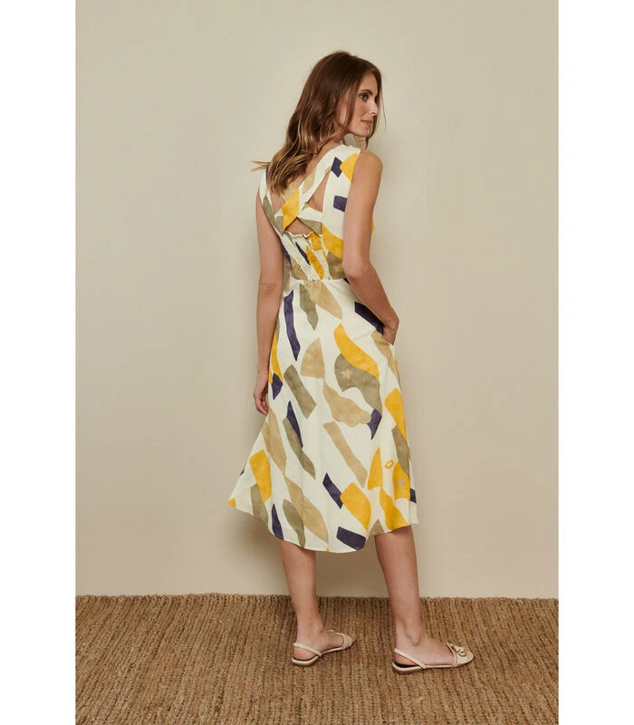 Zomerse Midi-jurk Met Tricolor Print 2 Zomerse Midi-jurk Met Tricolor Print - Afbeelding 2