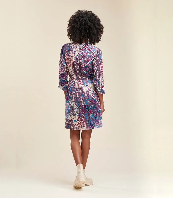 Loszittende Korte Jurk Met Bloemenprint 3 Loszittende Korte Jurk Met Bloemenprint - Afbeelding 3