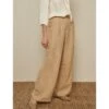 Wijde Broek In Een Beige Linnenmix