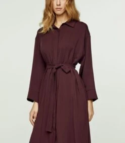 Bourgondische Midi-jurk Met Zijsplitten -Dames Outfits Winkel 80f10ce663224e88a4e37ac6da46cf86