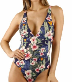 Zwempak Uit één Stuk Dark Blue Hawaii