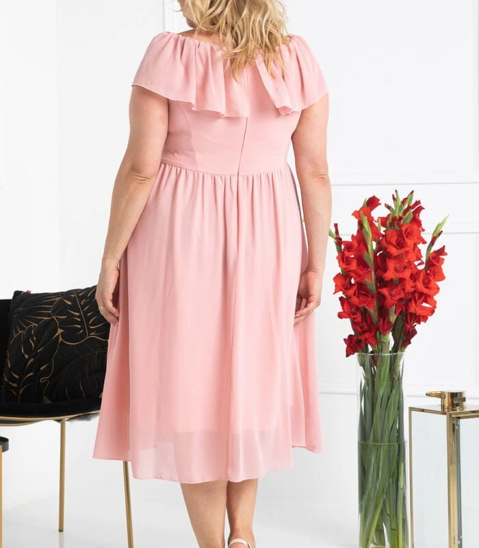 Spaanse Chiffon Uitlopende Avondjurk MILANO 3 Spaanse Chiffon Uitlopende Avondjurk MILANO - Afbeelding 3