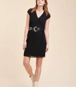 Korte Jurk In Geplooide Polyester Voile -Dames Outfits Winkel 8c62a1c79fa440c28cf0e568aafe954b