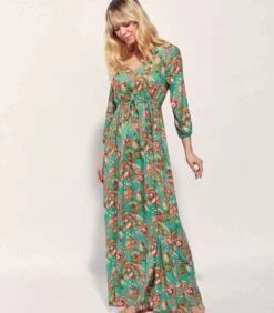 Ecovero Bedrukte Lange Jurk QUIMPUR