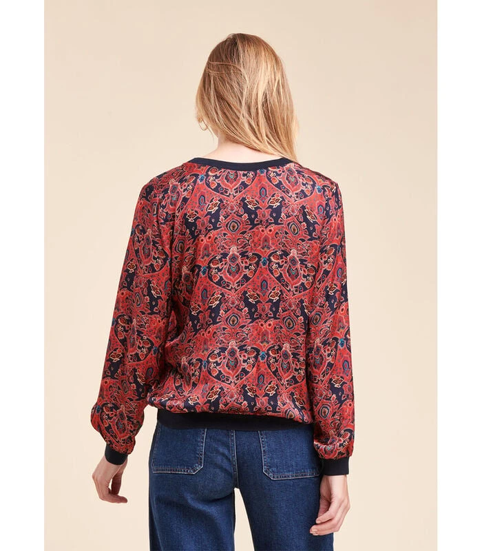 Top In Bedrukte Viscose Satijn 3 Top In Bedrukte Viscose Satijn - Afbeelding 3