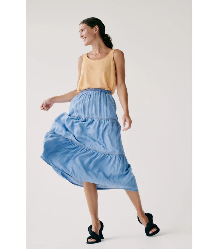 B.young Lange Denim Damesrok Lana 2 2 B.young Lange Denim Damesrok Lana 2 - Afbeelding 2