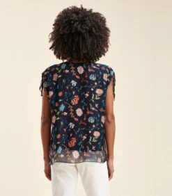 Losse Top In Zijdeviscose Met Bloemenprint -Dames Outfits Winkel 954b44d24069426d90b3d6edd53078ba