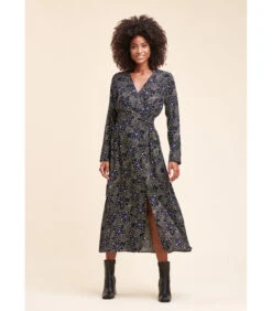 Lange Overslagjurk Van Milieuvriendelijke Ecovero™-viscose, Met Print